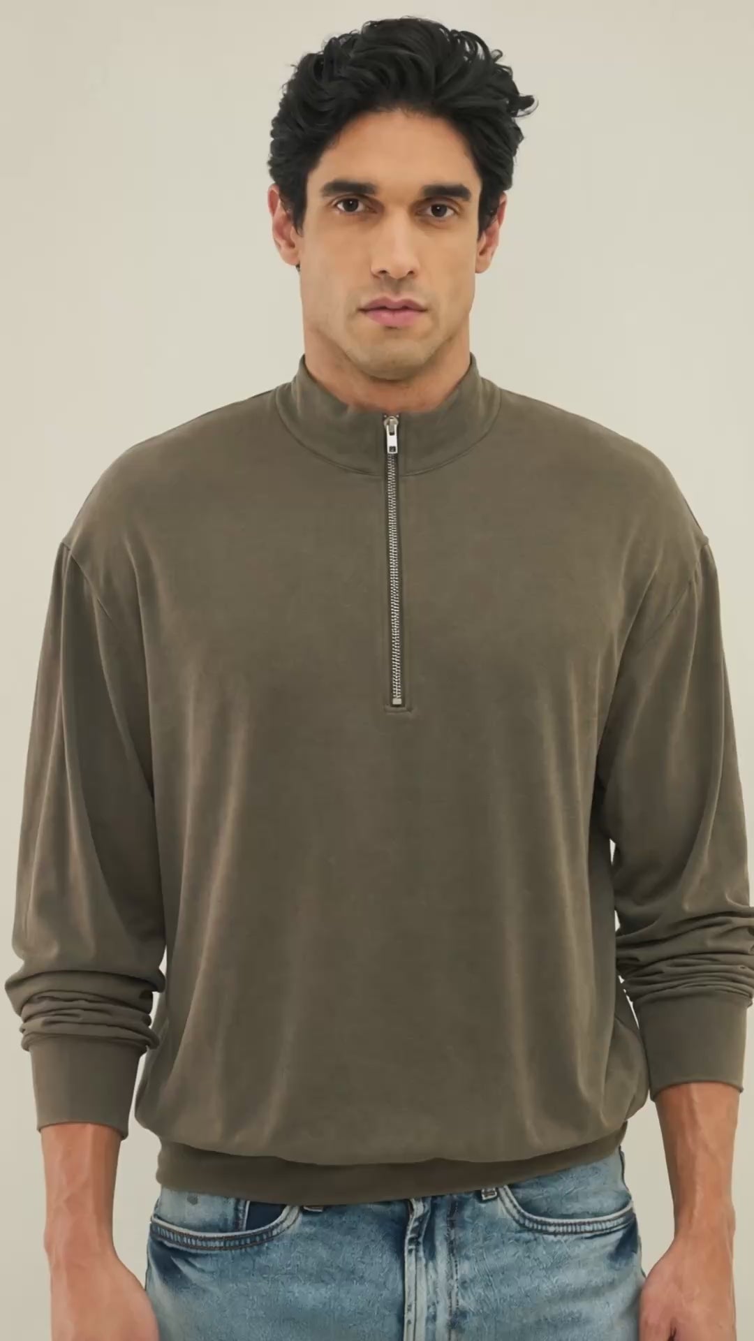 Aeroflex Stretch Relaxed-Fit Sweatshirt - Brown