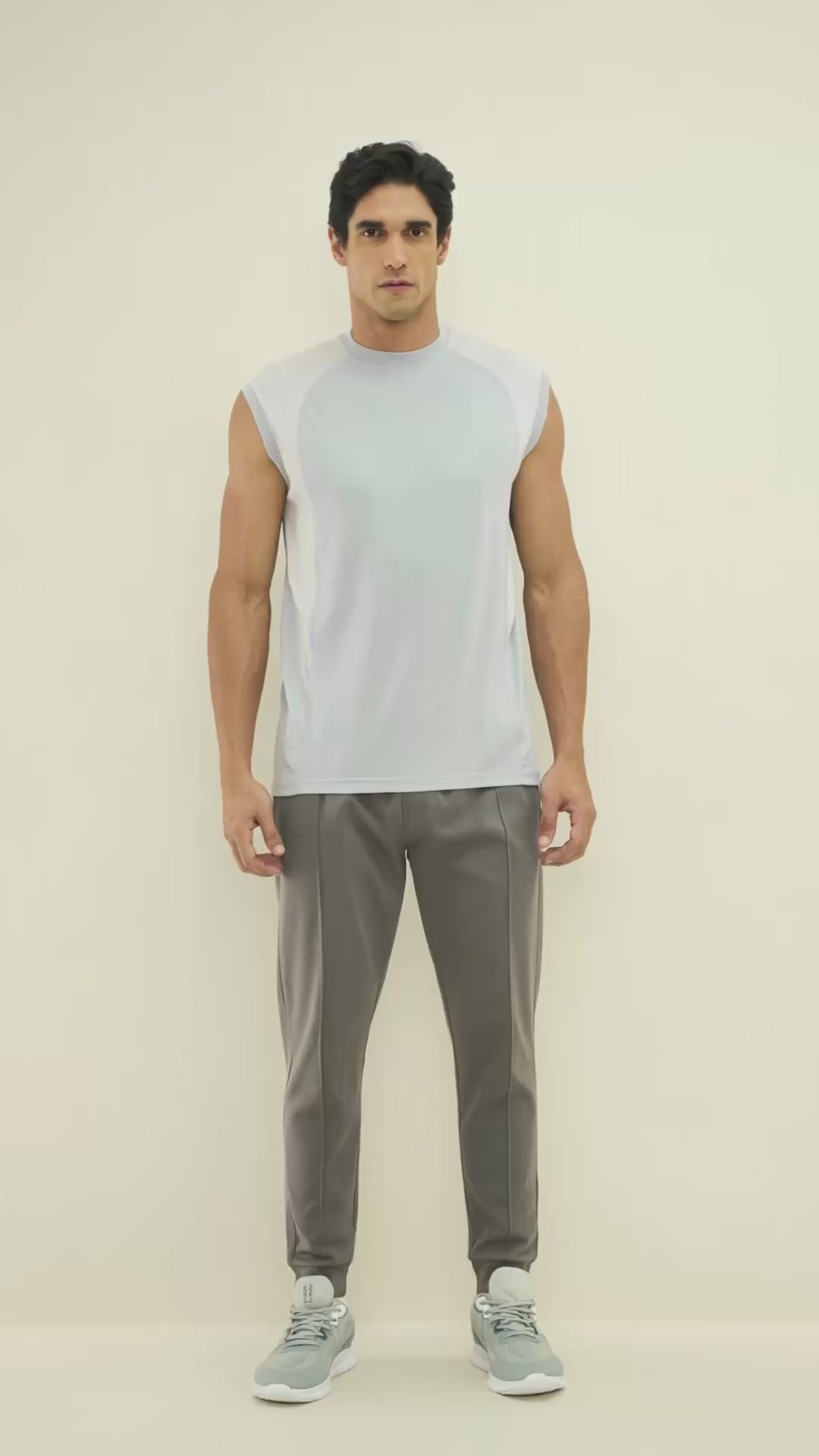 Cool Stretch Athleisure Skinny Fit Vest - Light Blue